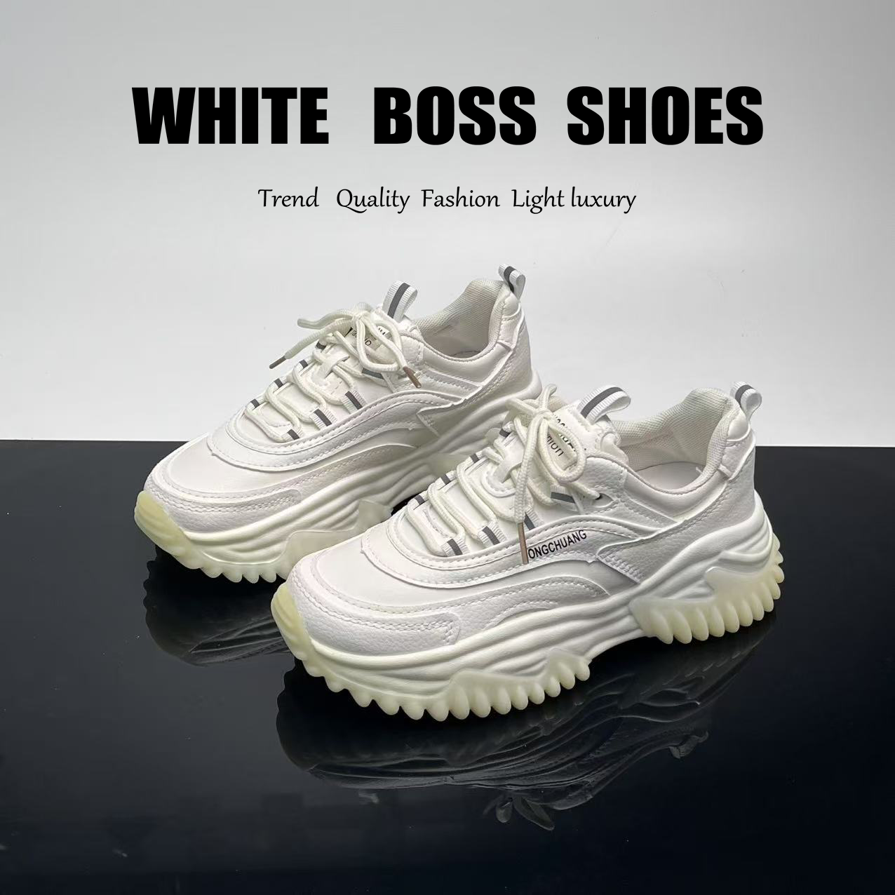 春季潮流时尚新款老爹鞋百搭厚底女鞋舒适休闲鞋 918