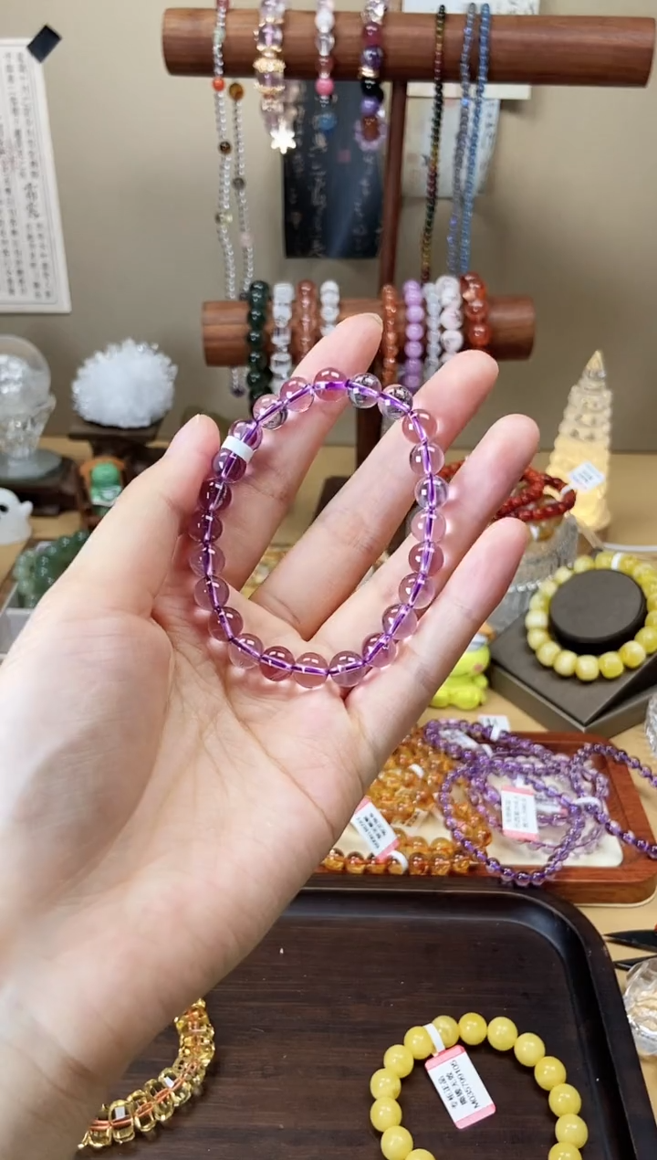 【闪购商品】水晶手链未镶嵌8mm巴西紫水晶