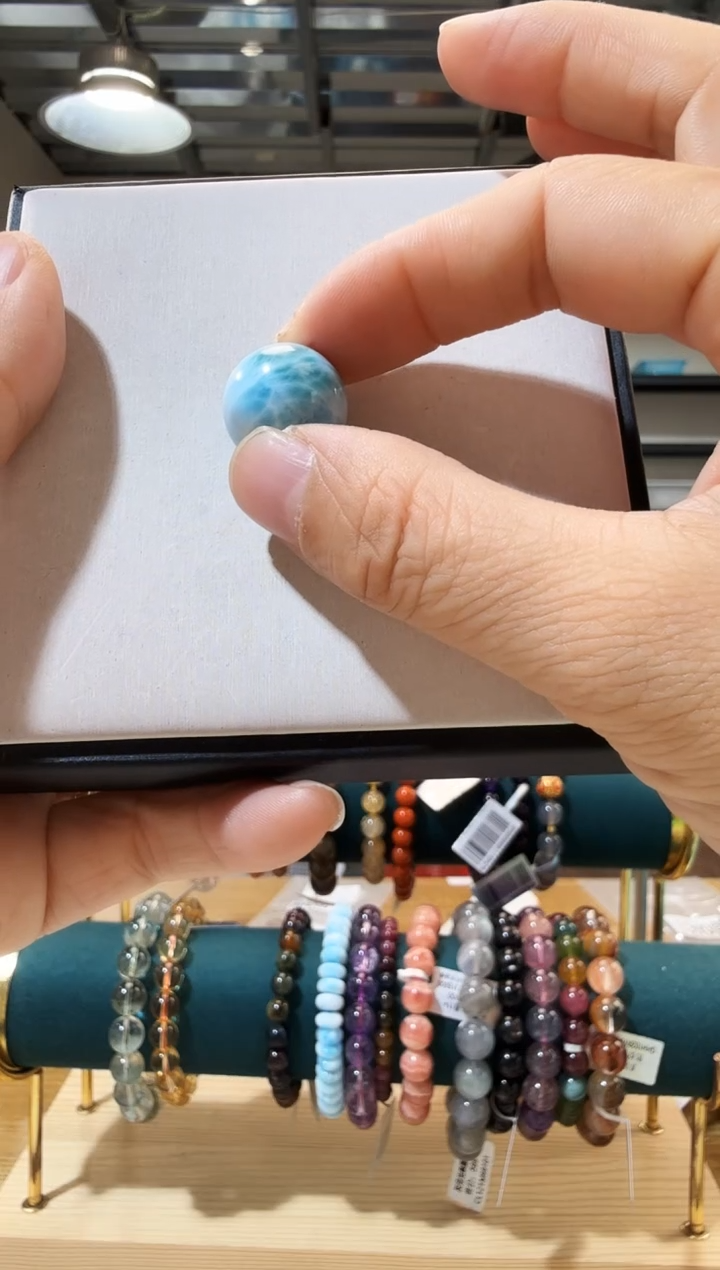 未镶嵌针钠钙石（海纹石）珠宝半成品优0599 约17mm