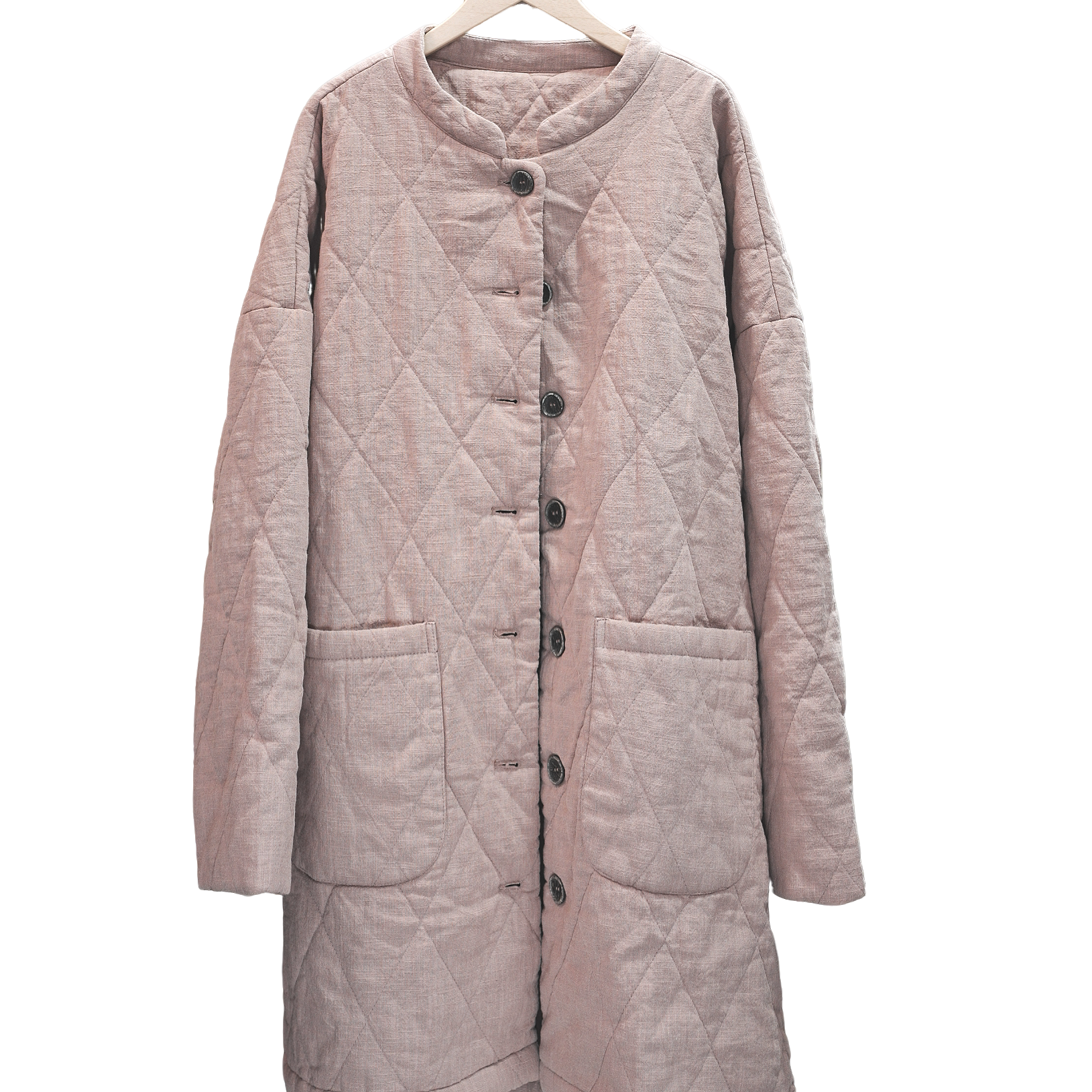 85209 汉麻中长款棉服夹棉冬款纯色百搭（衣长85 胸围134）