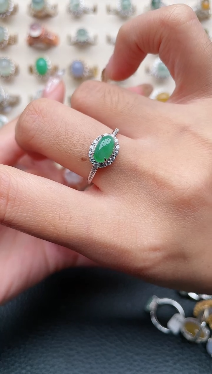 【闪购商品】翡翠戒指银S925镶嵌1111