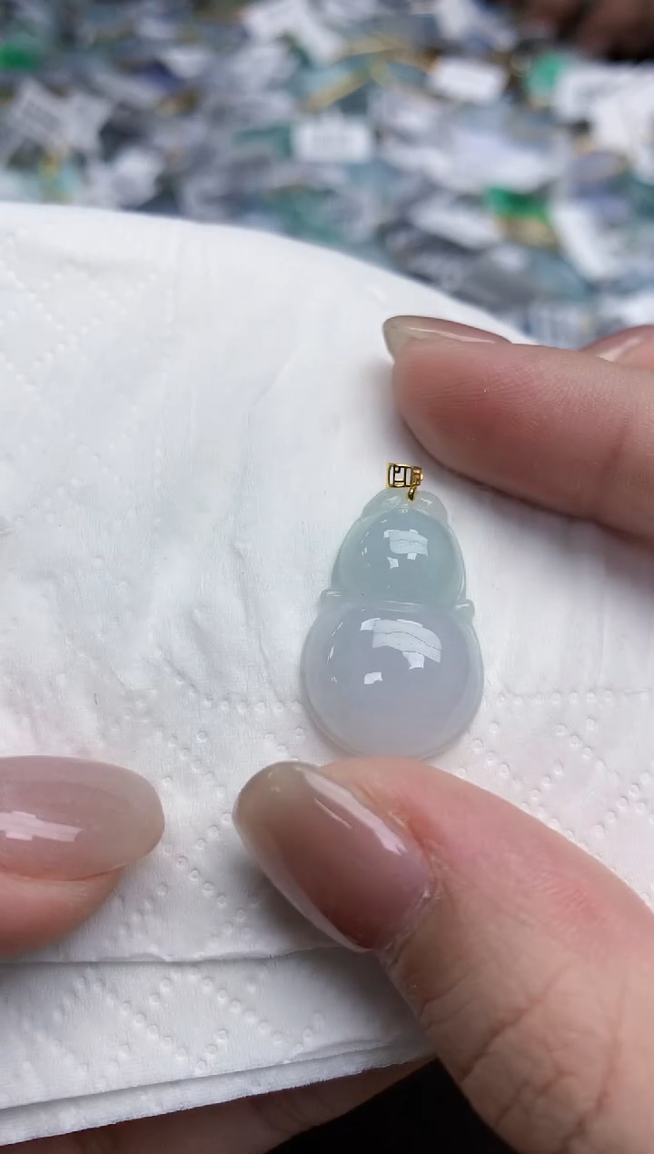 【闪购商品】翡翠颈饰18K金镶嵌天然缅甸翡翠A货