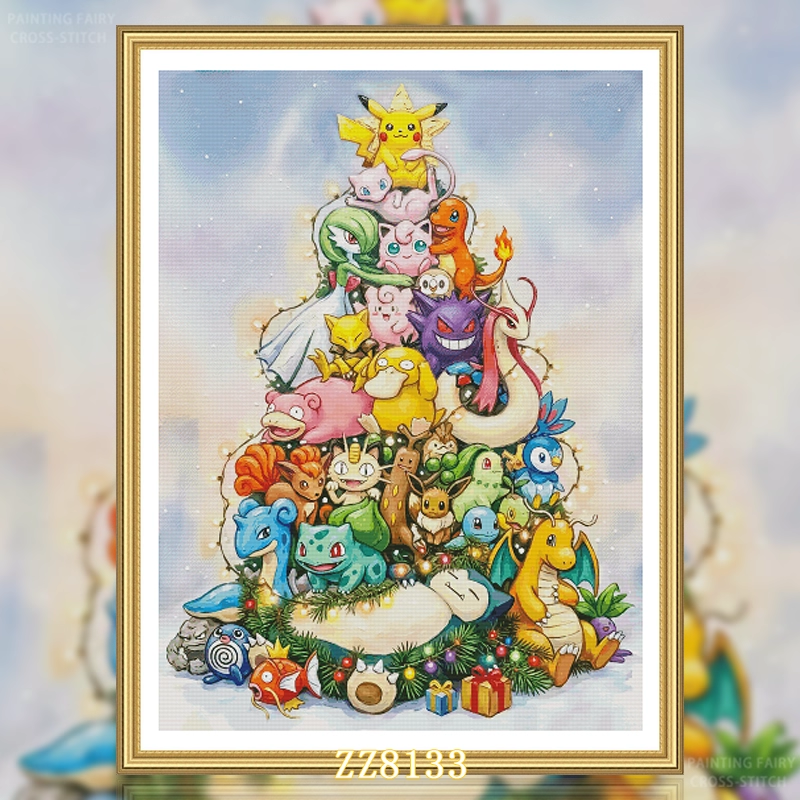 【ZZ8133-宝可梦合集】十字绣2026新款客厅餐厅风景系列简约竖
