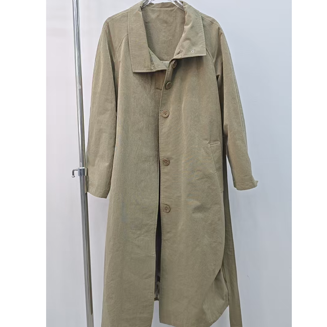 【se7en】款长袖女长款风衣气质设计师宽松卡其色女装女士百搭外套