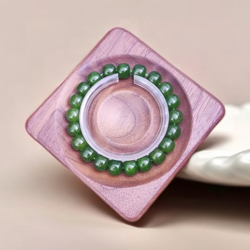 【佳玺精选】094 天然玉石 菠菜绿老型珠10mm