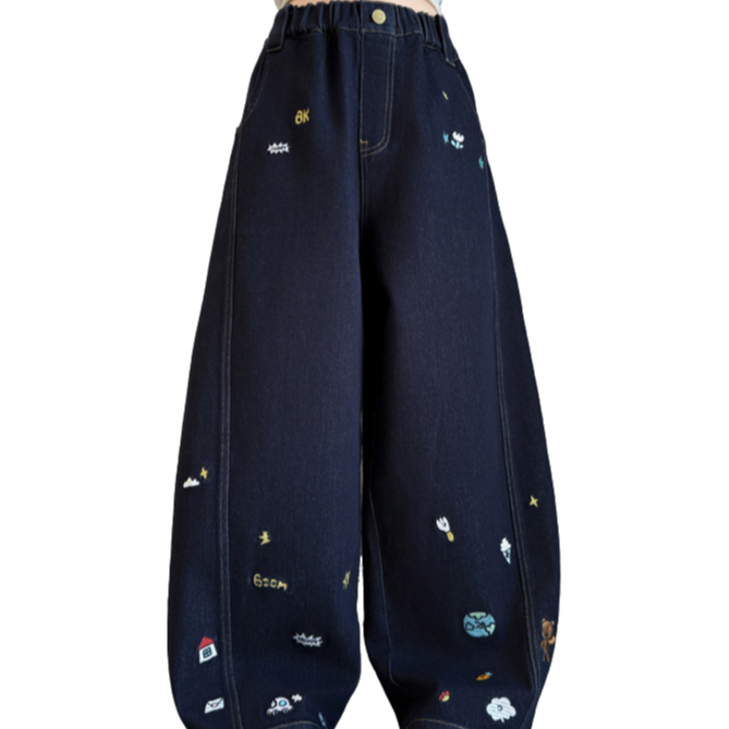 男女宝加绒加厚牛仔裤