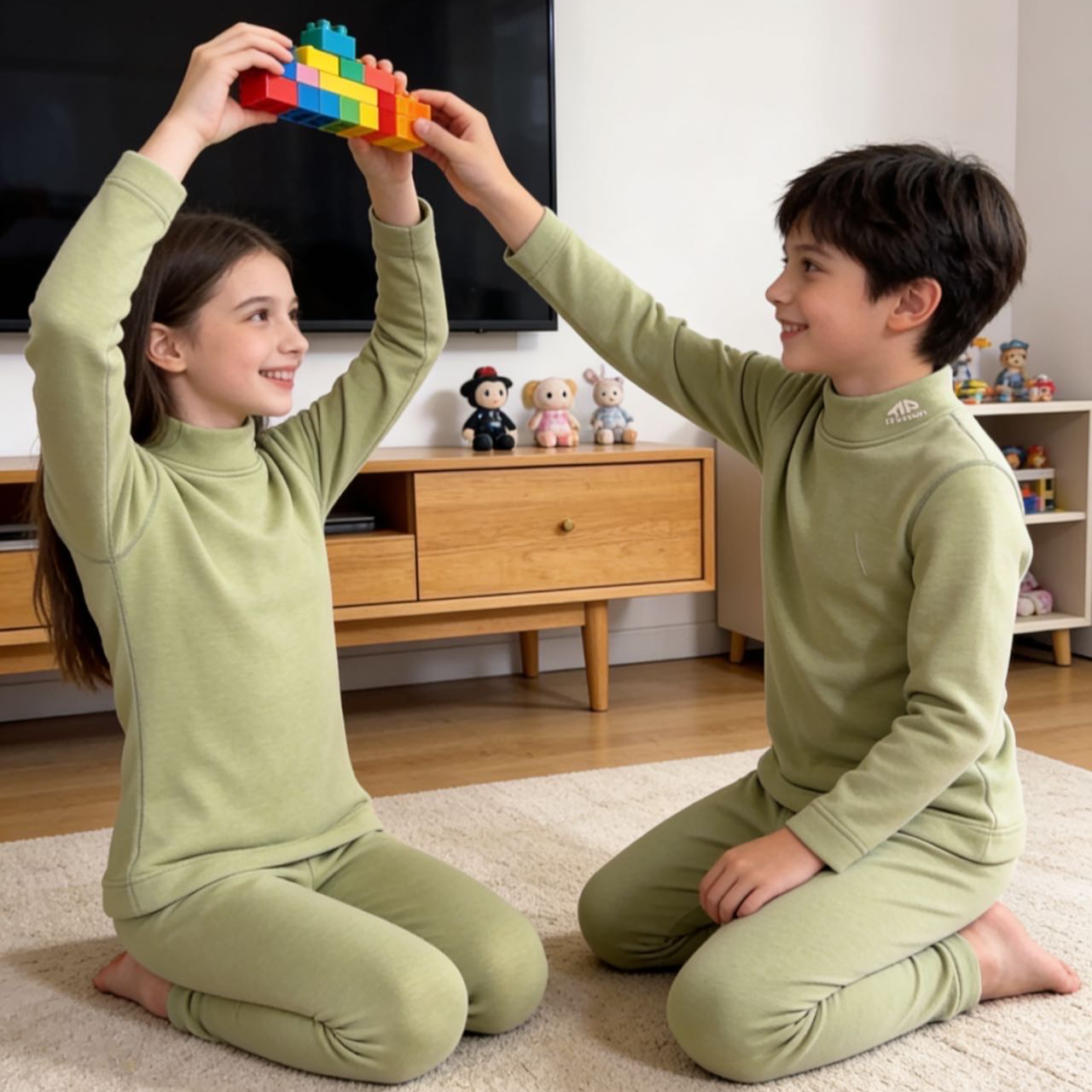 84478高端专享秋冬季家居服套装草绿