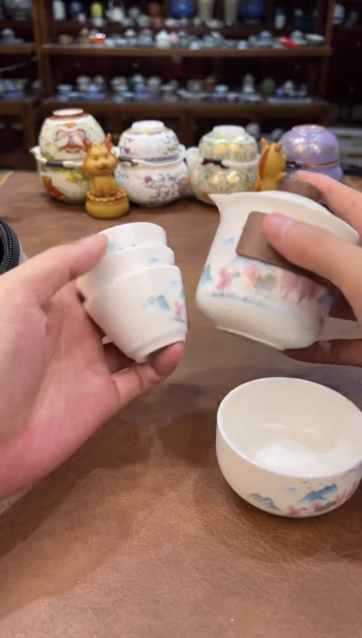 真的很便宜超好看会开片的旅行茶具