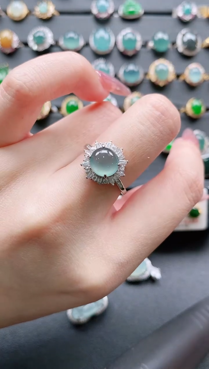 【闪购商品】翡翠戒指银S925镶嵌11111111