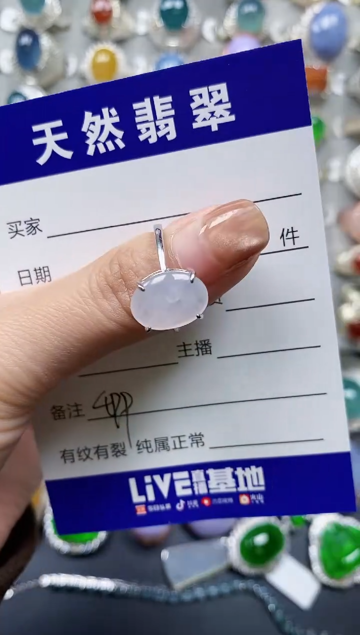 【闪购商品】翡翠戒指银S925镶嵌0499