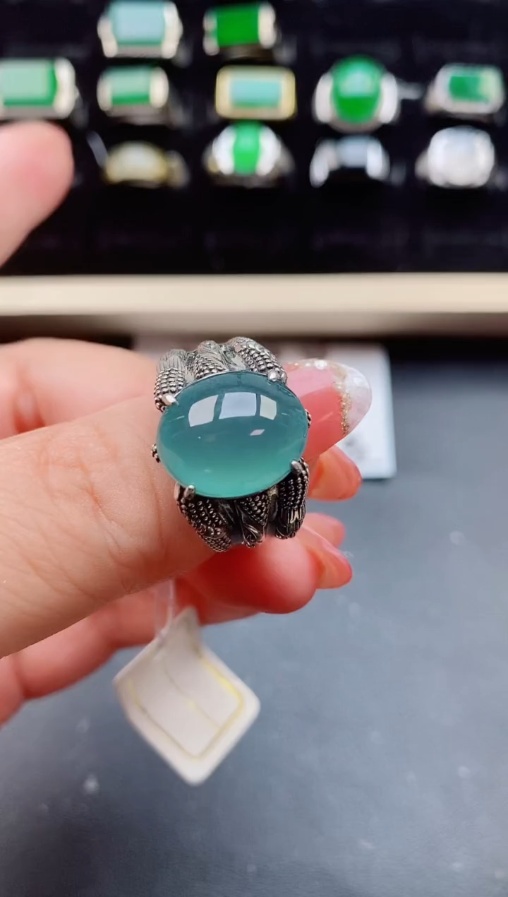 【闪购商品】翡翠戒指银S925镶嵌508550