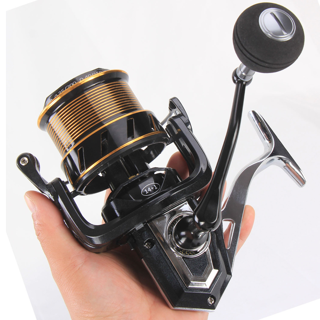 全金属无间隙远投轮纺车轮斜口锚鱼轮锚杆海竿10000型渔轮 鱼线轮