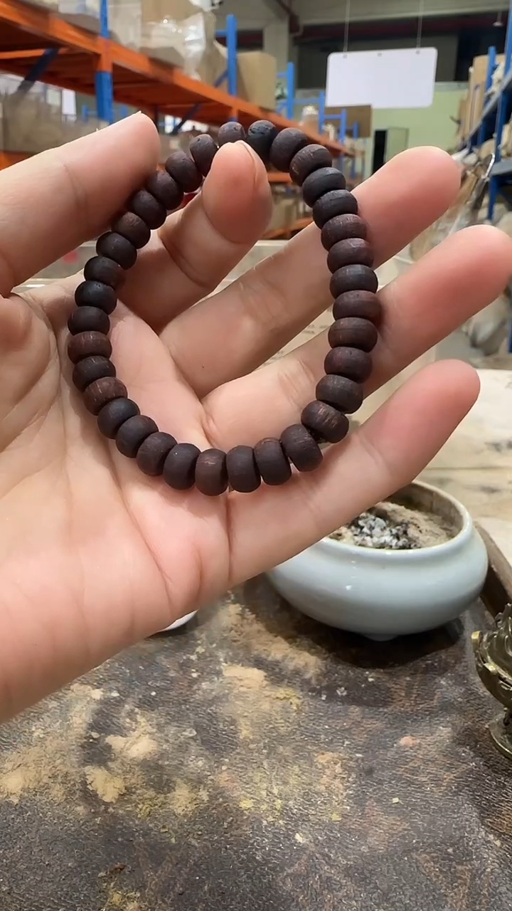 线香紫油降真算盘单圈 手串一条