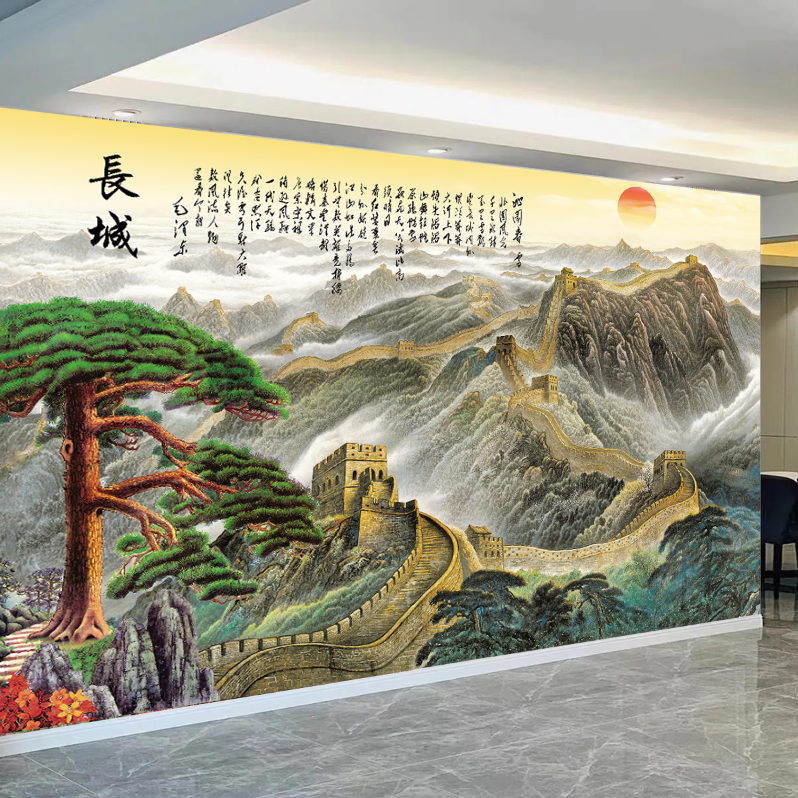 长城图电视背景墙卧室背景客厅背景沙发背景墙