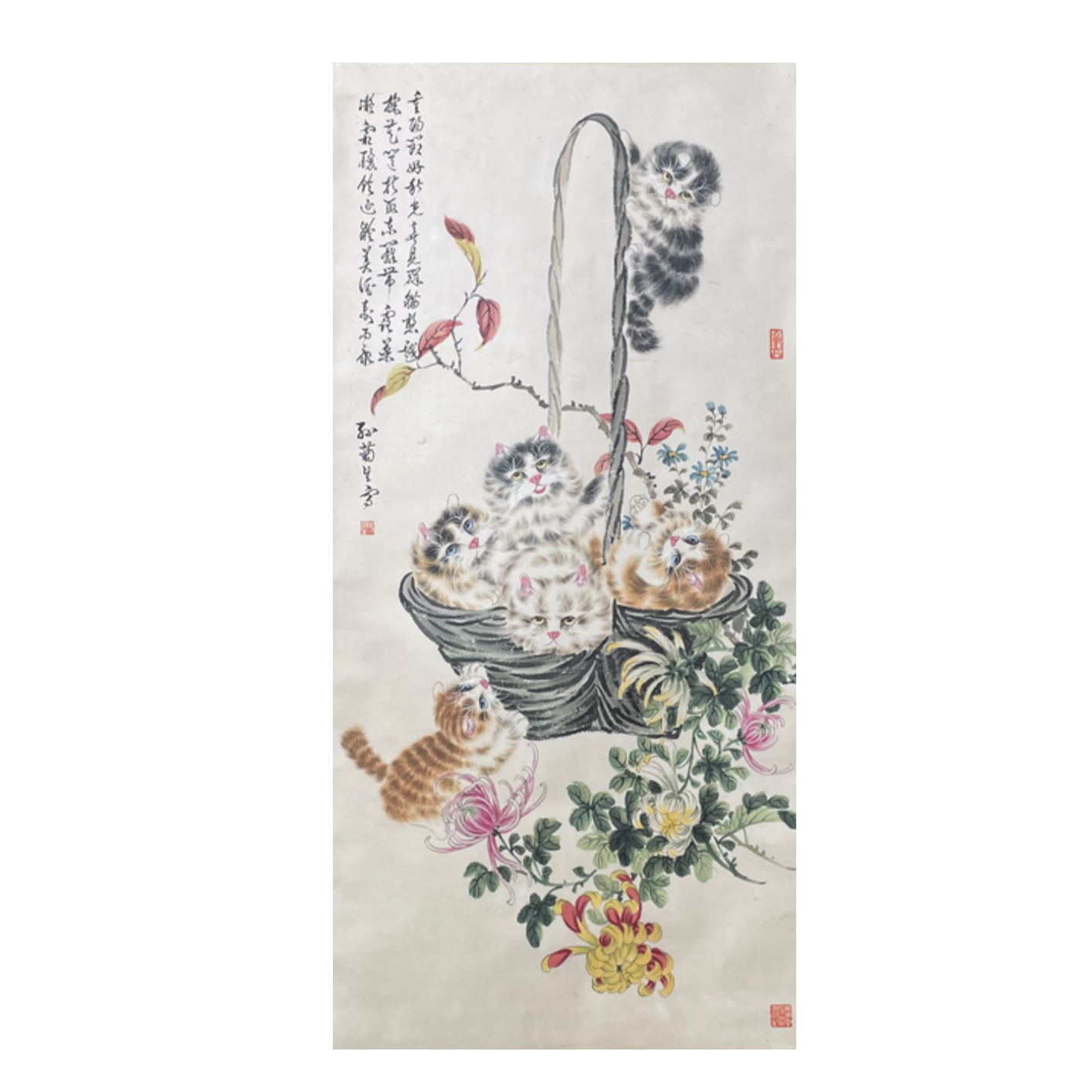 Y-Z-SP-710 喻继高 花鸟 65cm×65cm 轴-A