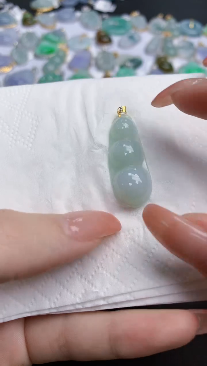 【闪购商品】翡翠颈饰18K金镶嵌天然缅甸翡翠A货