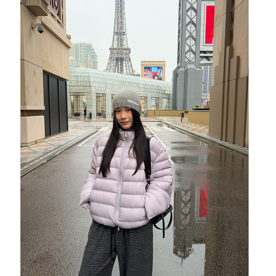 ONEXH·2025冬季国标90白鸭绒轻盈排骨羽绒服女韩系泡芙面包服外套