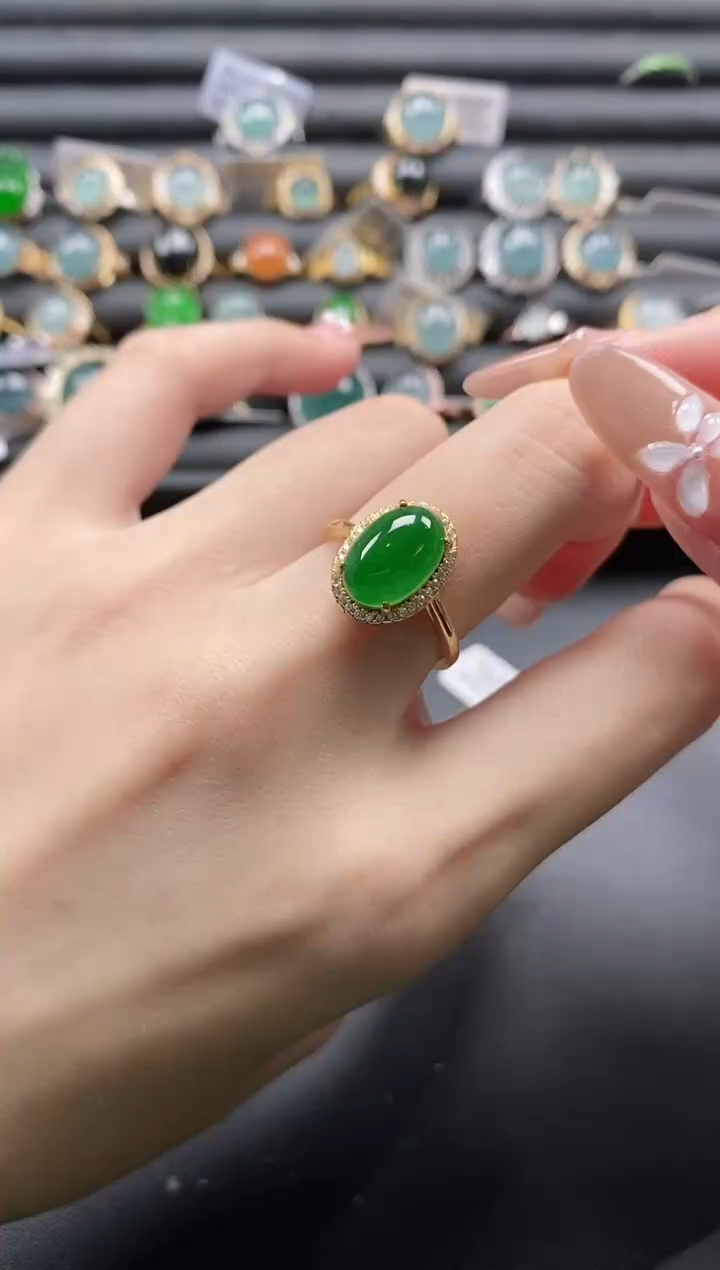 【闪购商品】翡翠戒指银S925镶嵌1111