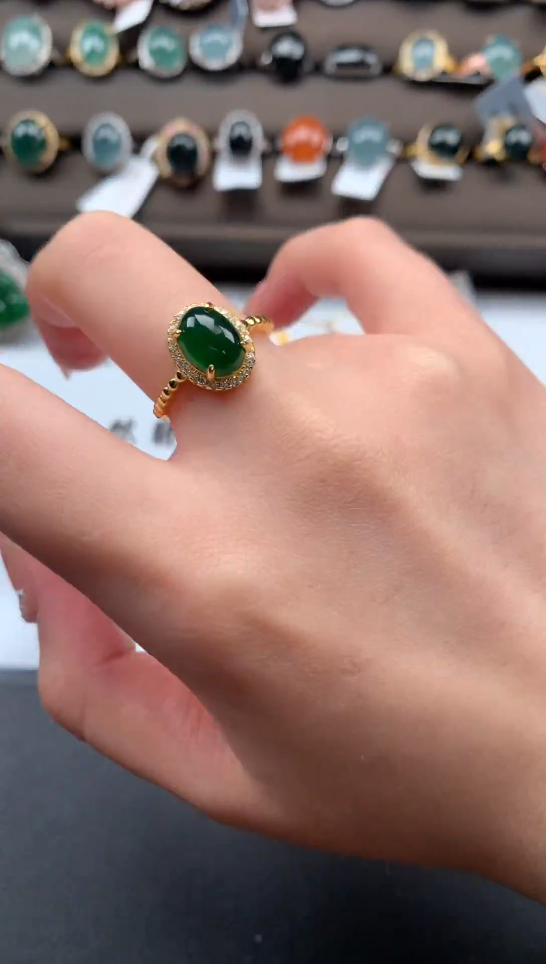 【闪购商品】翡翠戒指银S925镶嵌52141