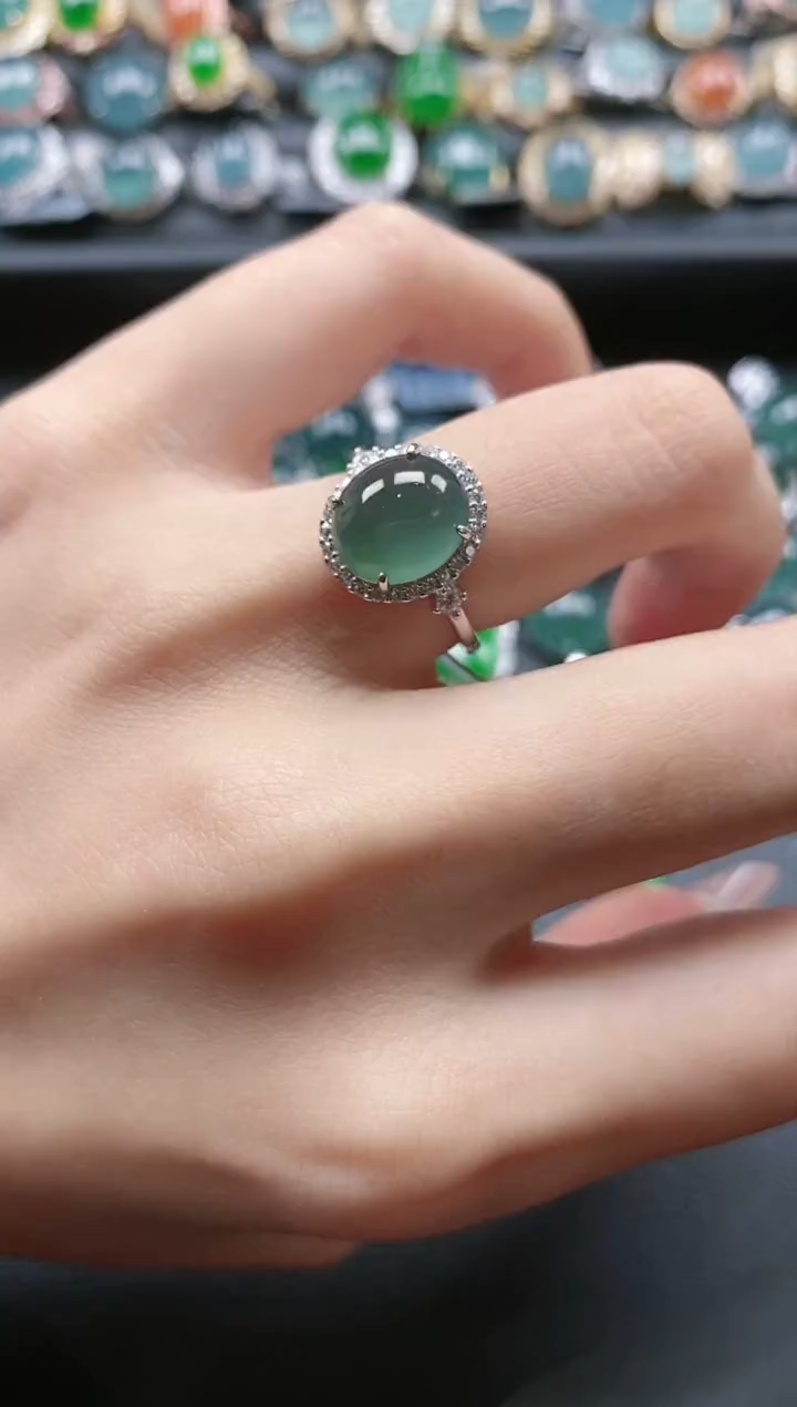 【闪购商品】翡翠戒指银S925镶嵌51511