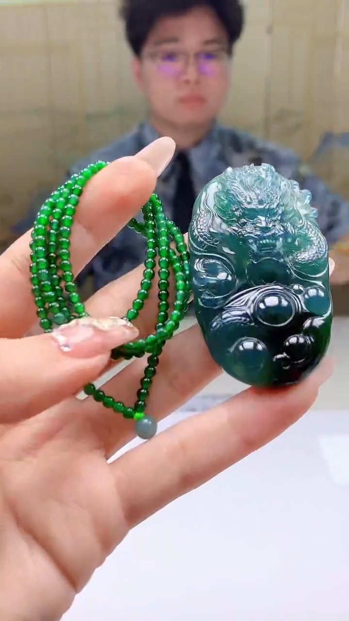 【闪购商品】定制翡翠未镶嵌4688ty-毛货挂件赠珠链341