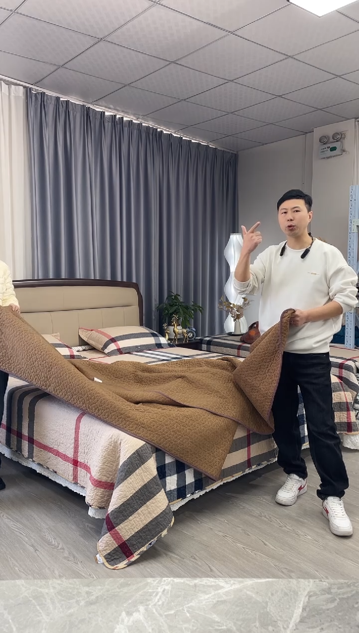 棉贡缎素色卡其2.3*2.5