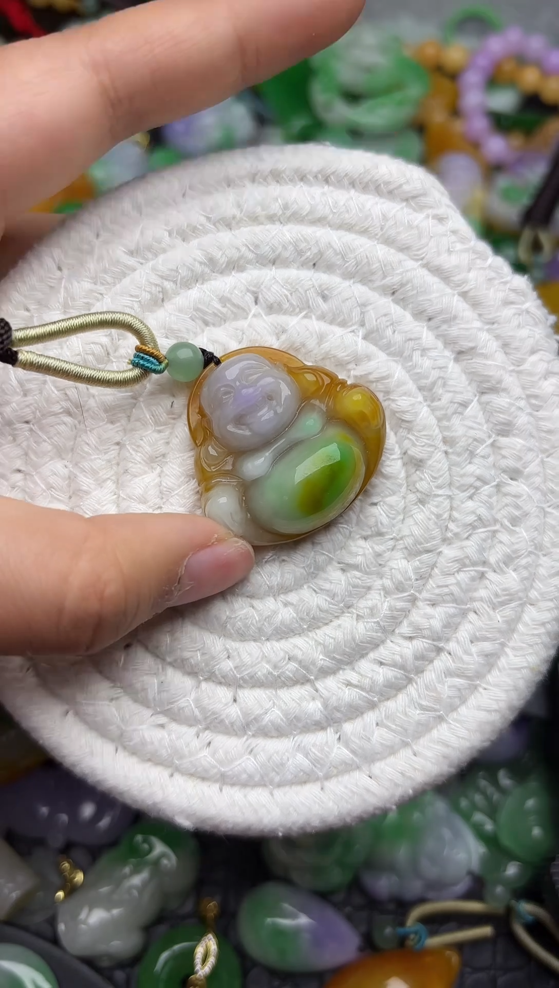 颈饰未镶嵌翡翠缅甸翡翠吊坠