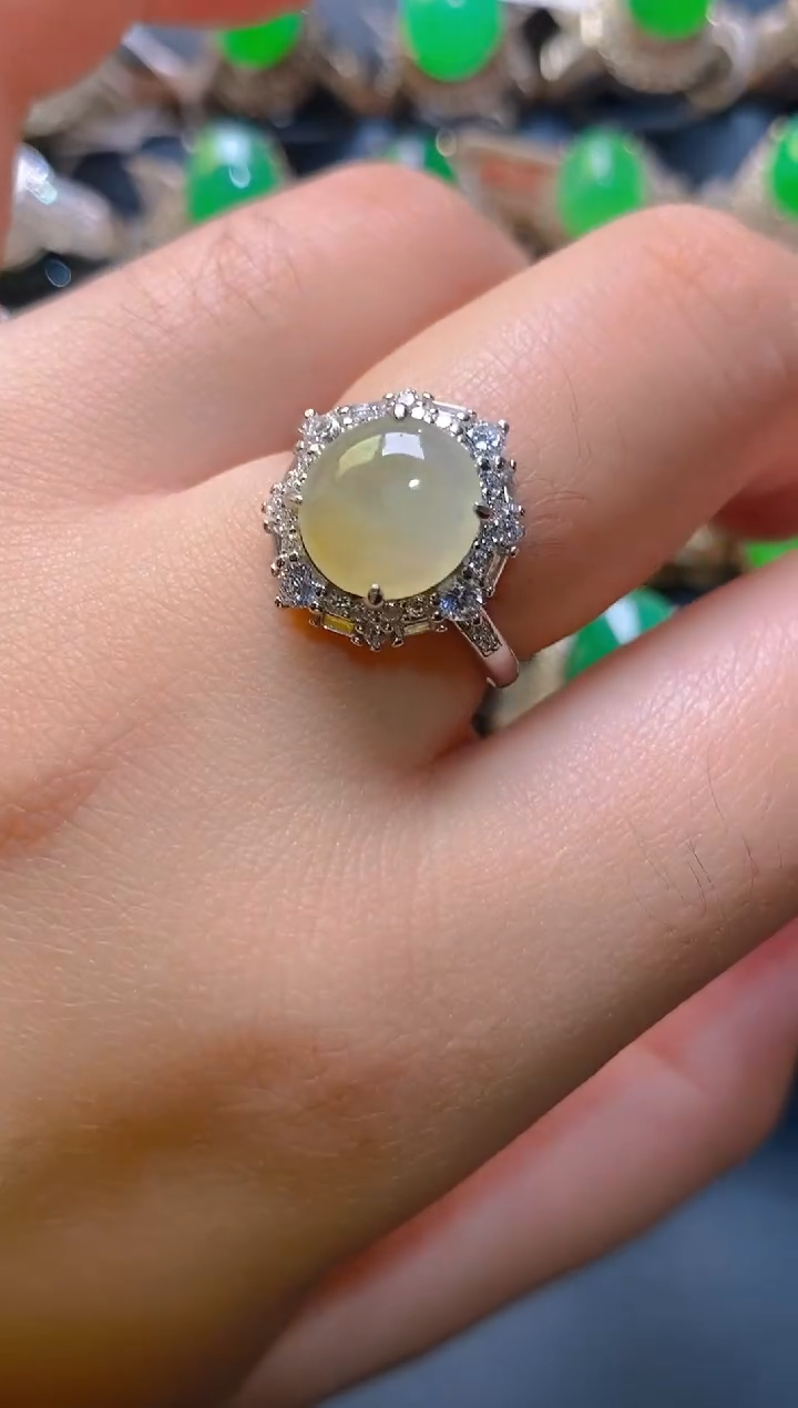 【闪购商品】翡翠耳饰银S925镶嵌天然A货翡翠1