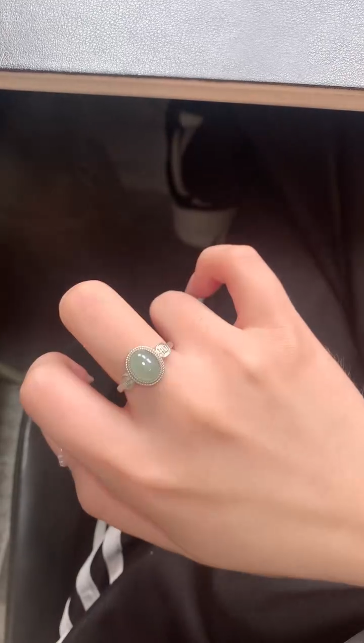 【闪购商品】翡翠戒指银S925镶嵌562141