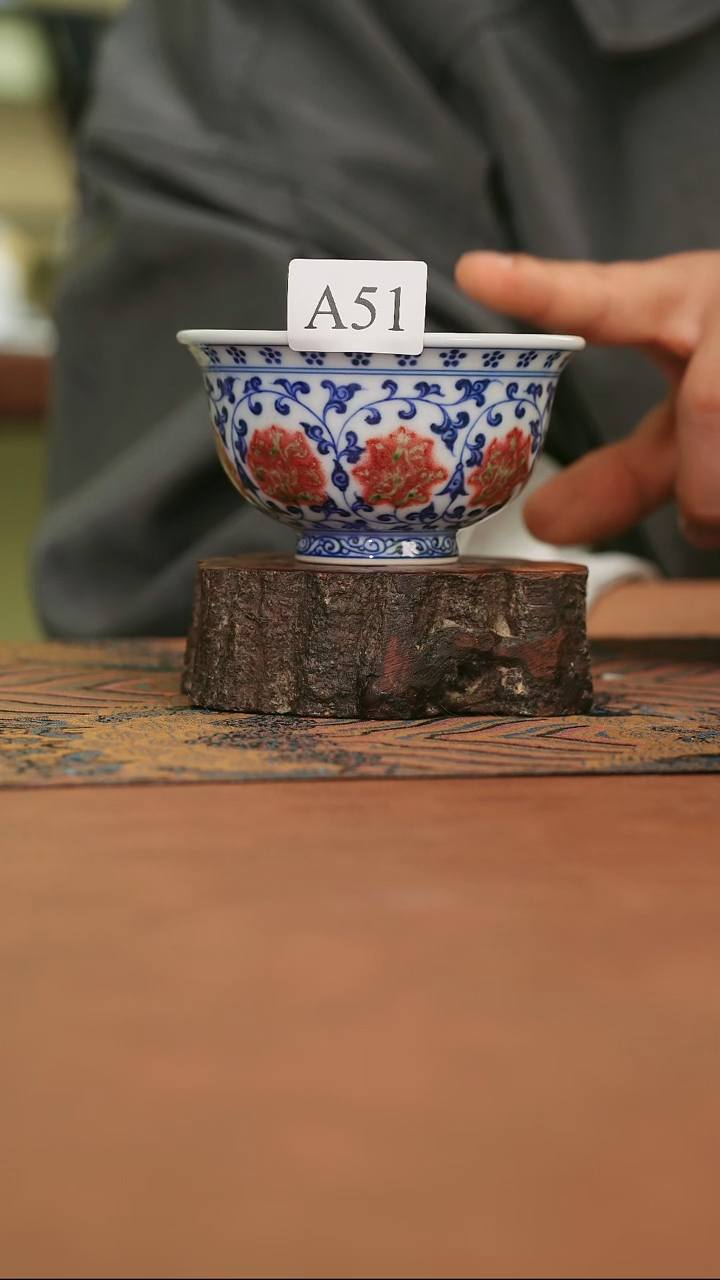 摆件陶西***炮釉里红大压手51