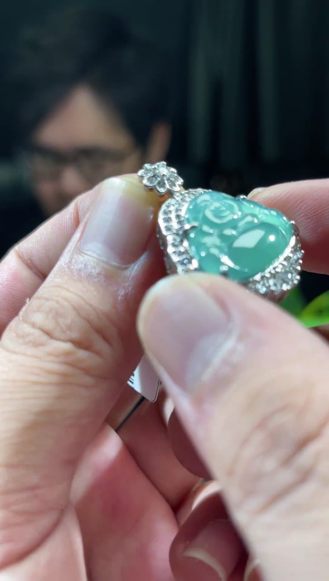 【闪购商品】翡翠颈饰银S925镶嵌天然翡翠（多样性发）佛公