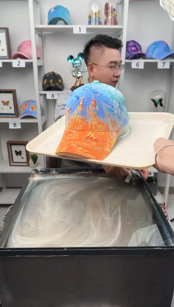 纯棉成人款盘龙纹水拓帽