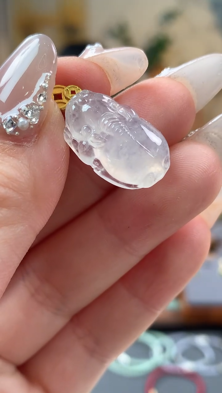 【闪购商品】翡翠吊坠(不含链)18K金镶嵌貔貅