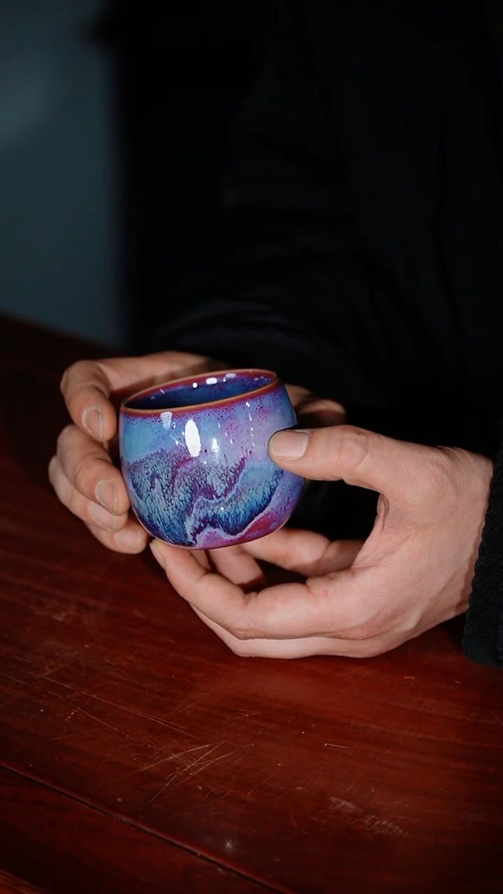 【闪购商品】65-1龙蛋杯（翟群星河釉）