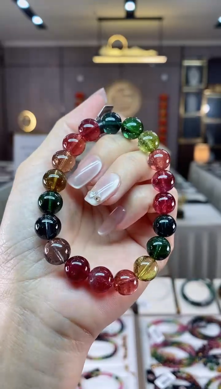 【闪购商品】碧玺单圈手串10mm+未镶嵌（多样性发一条）hon