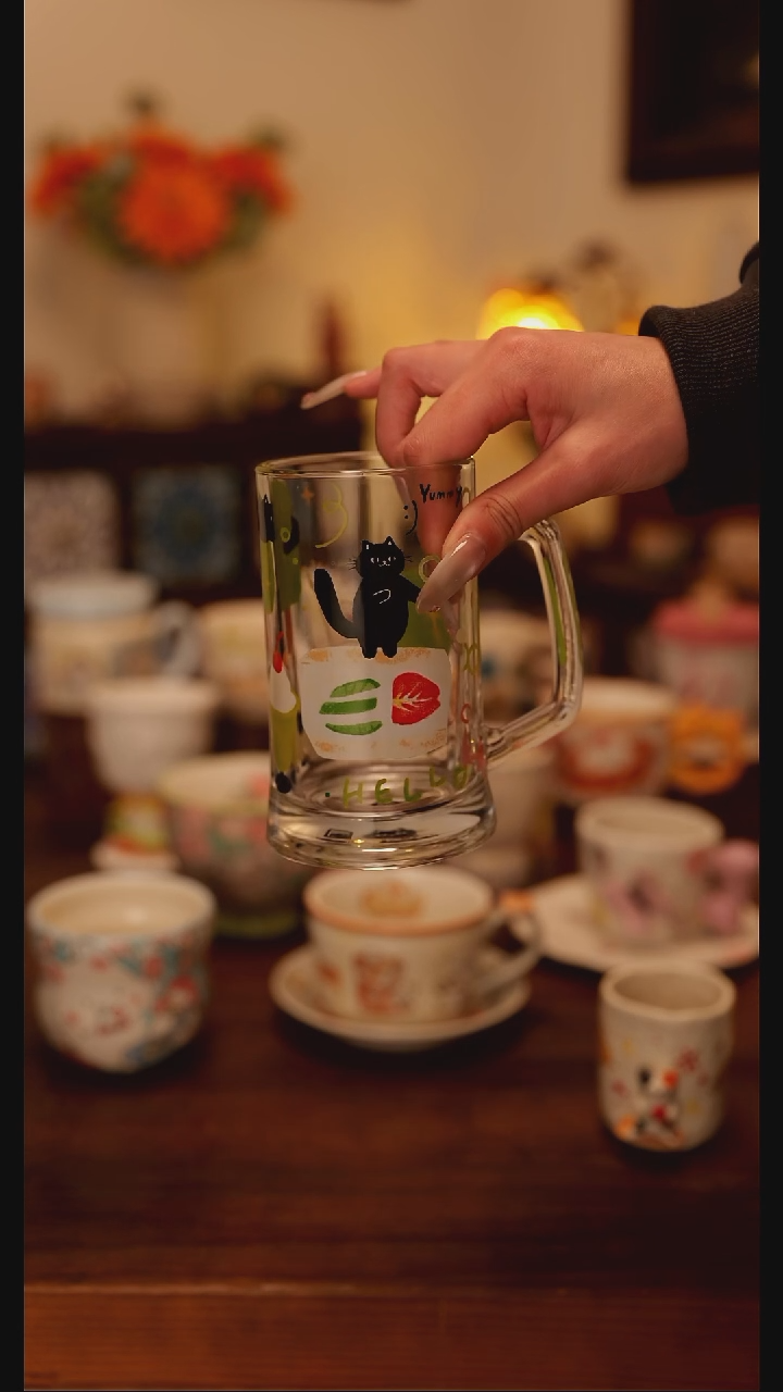 陶瓷手柄款阿满玻璃杯
