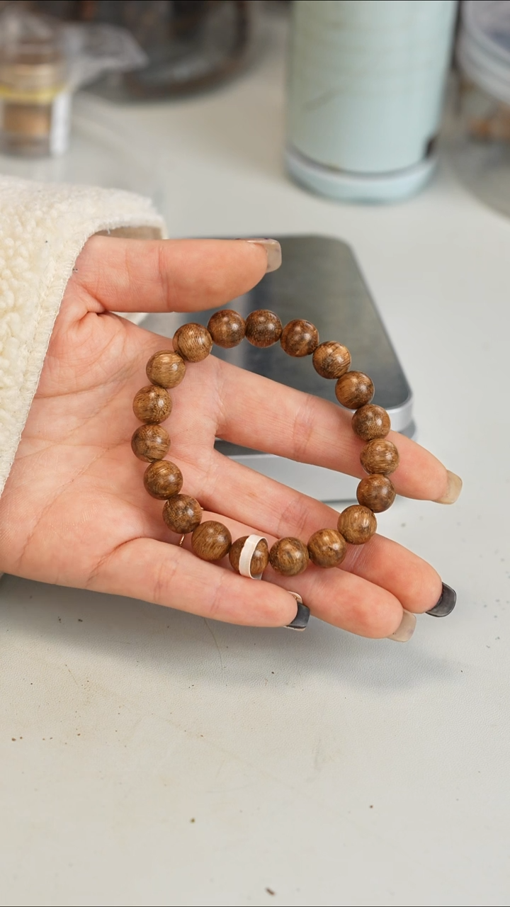 沉香手串加里曼丹土熟1.0mm单圈