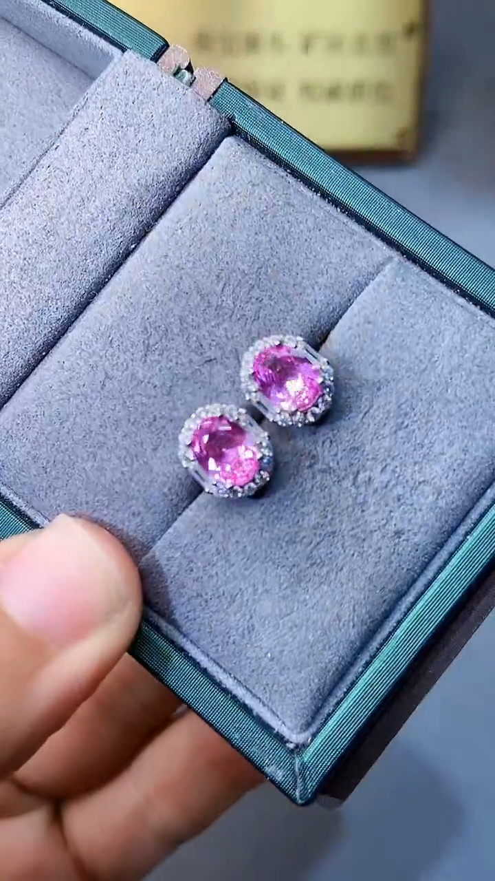 【闪购商品】彩色蓝宝石耳饰银S925镶嵌354