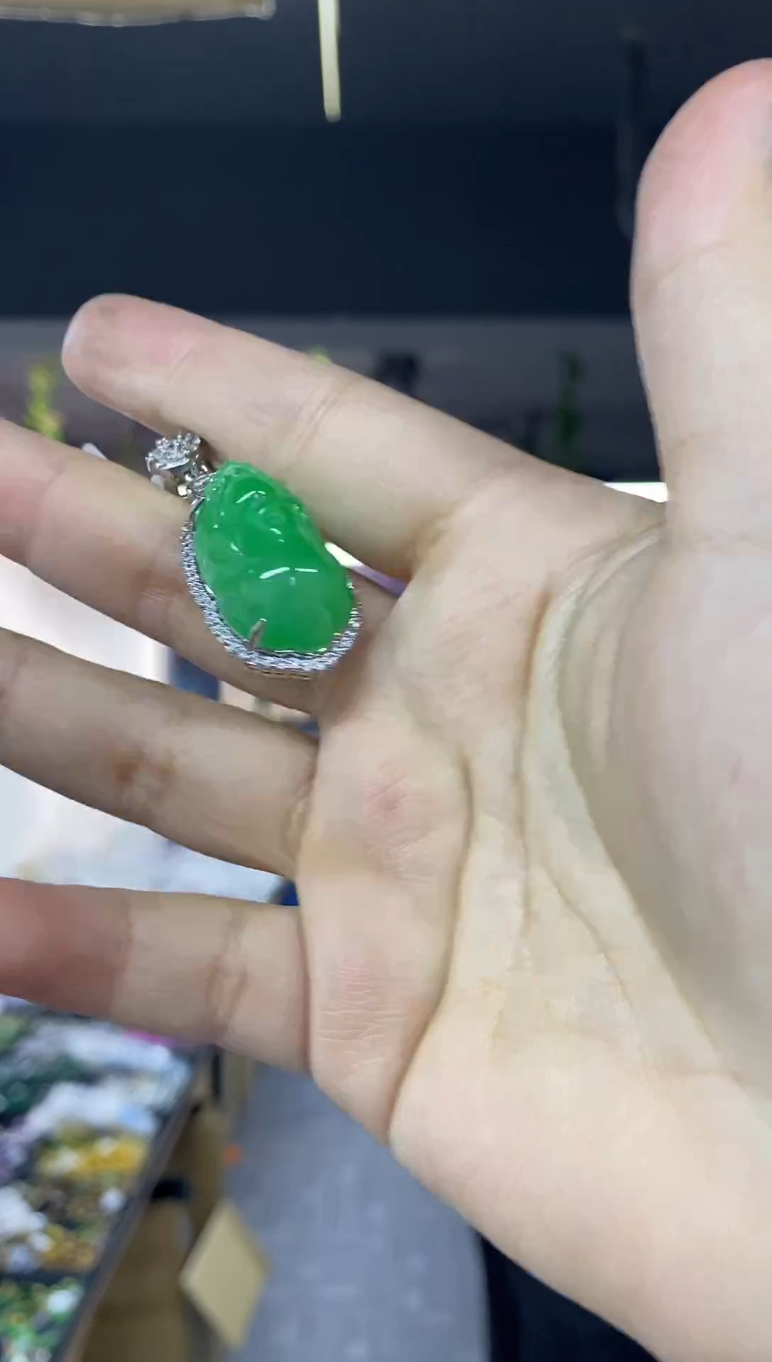 颈饰未镶嵌翡翠多样性发其一颜色微差