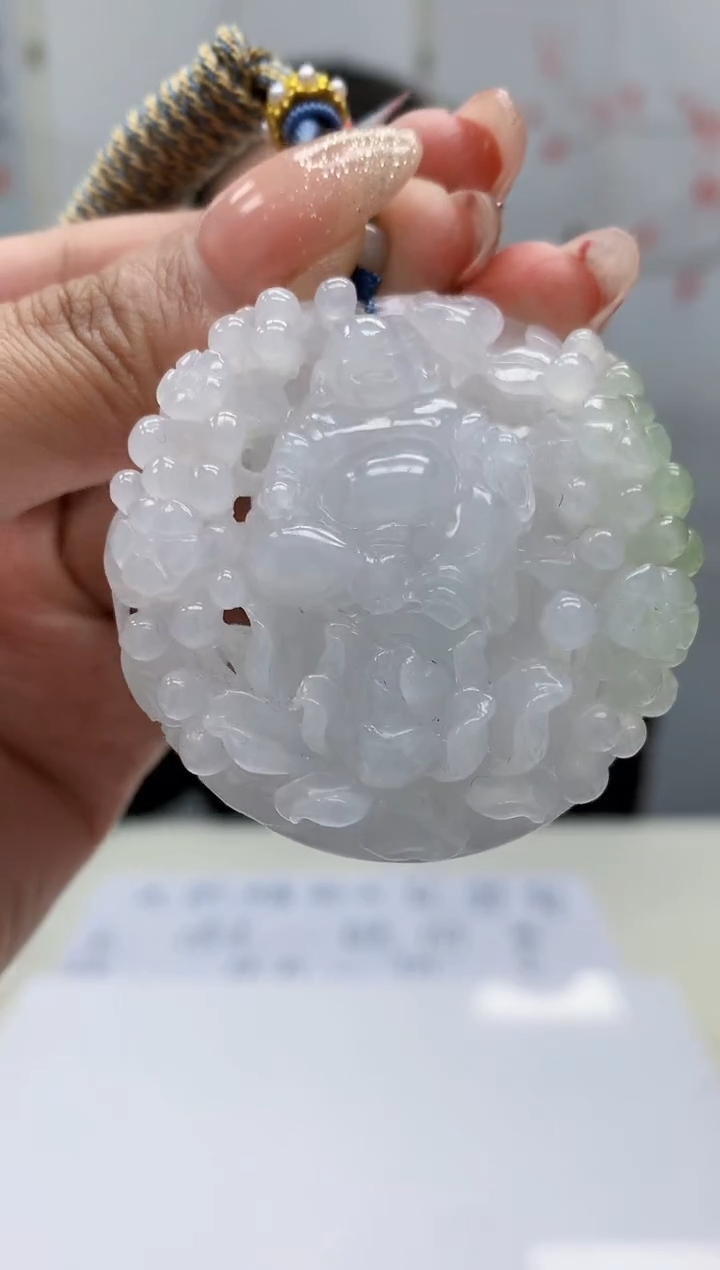 【闪购商品】定制翡翠未镶嵌4852MM-毛货挂件111