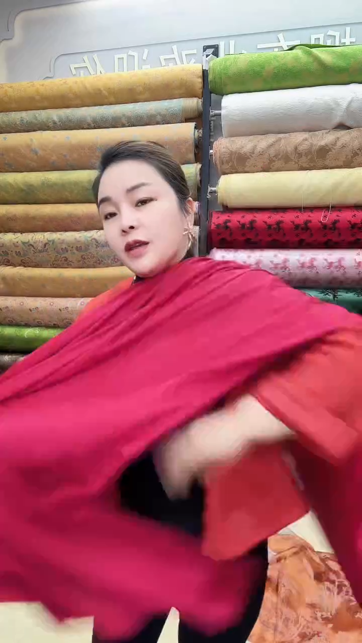 18号红色腰果花里布1.5米