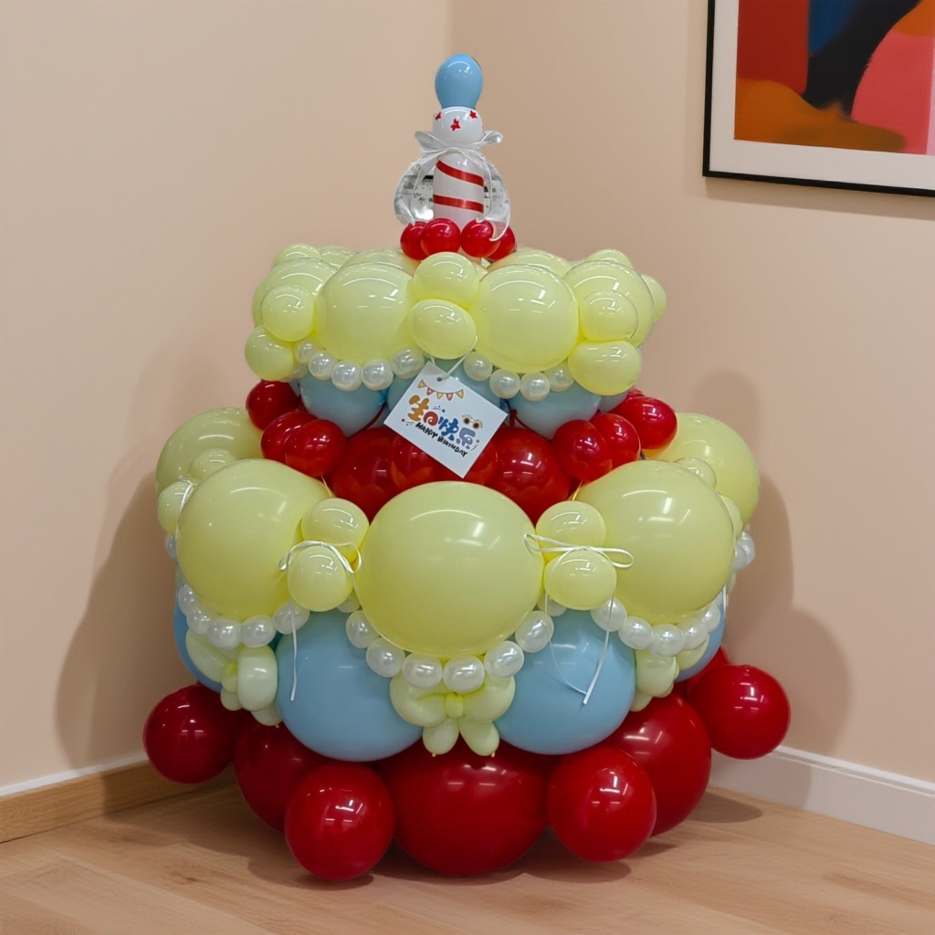 呆萌气球·气球蛋糕【中号双层】（直径70cm，高约90cm）