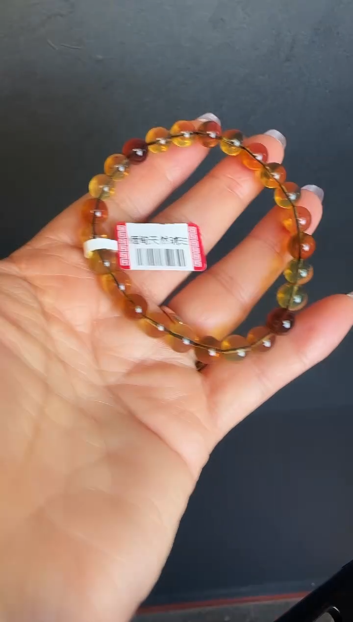 手串琥珀未镶嵌#46缅甸琥珀多宝手串7mm