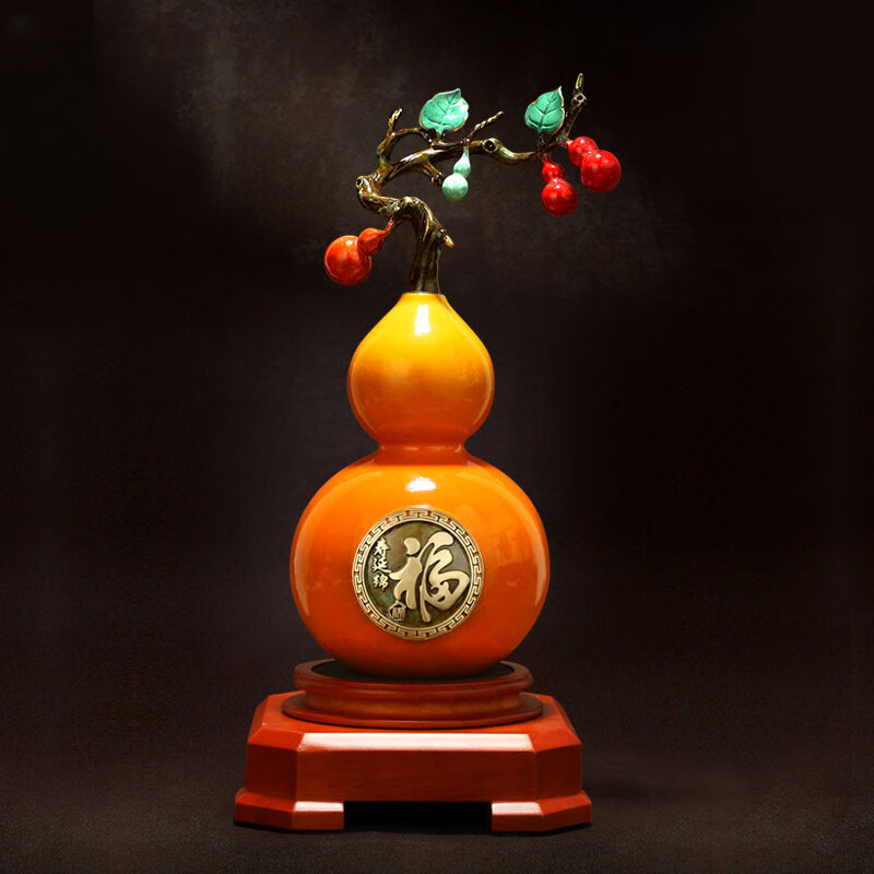 铜葫芦摆件乔迁之喜礼物送朋友开业礼品客厅玄关酒柜装饰品手工艺