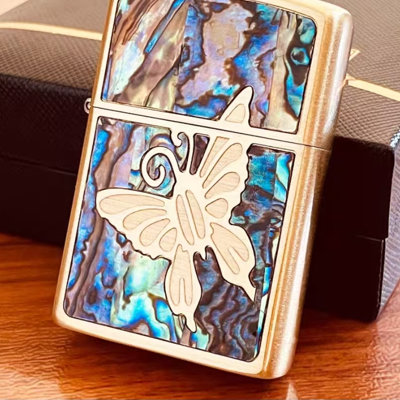 蝴蝶彩贝 唯美高颜值煤油防风打火机送礼精品