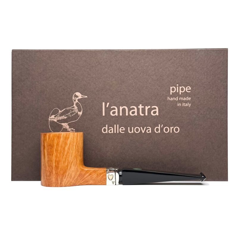 L'Anatra意大利进口鸭子扑克系列浅色光面座锤直式手工石楠木烟斗