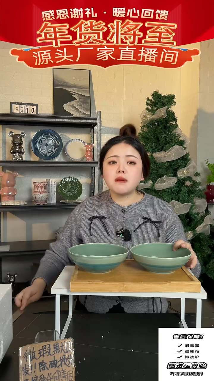 【闪购商品】瓷湖绿沙拉碗-两只装