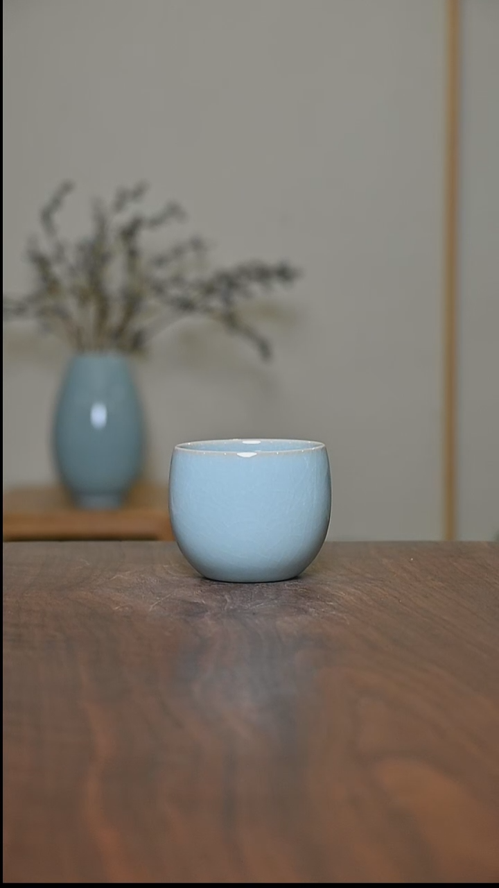 天青釉 手拉 暖心杯 微瑕 朱法喜作品 120ml