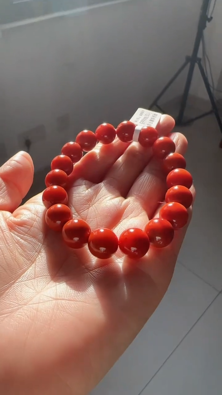 未镶嵌多样性发一件南红玛瑙【高货】锦红11mm保山圆珠单圈 