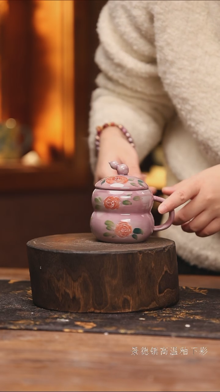 陶瓷景德镇高温釉下手绘陶瓷@L827@